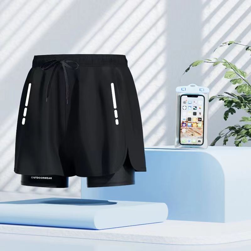 Black bathing pants + waterproof bags